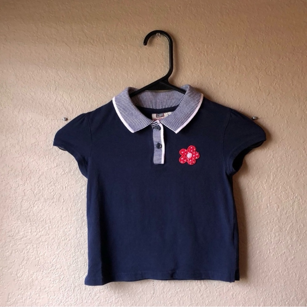Faded Glory Shirt Girls Vintage Y2K Blue Casual Polo Shirt Top Girls Size 6